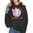 Mama Biggest Fan Coquette Bow Baseball Mom Fan Mother's Day Wmen Hoodie Mama Biggest Fan Coquette Bow Baseball Mom Fan Mother's Day Wmen Hoodie