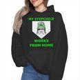 Messy Bun Baseball Mom My Stepchild Works From Home Wmen Hoodie