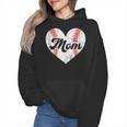 Mother's Day Distressed Heart Baseball Mom Mama Sport Fan Wmen Hoodie