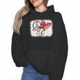 Peace Love Baseball Mom Mommy Wmen Hoodie
