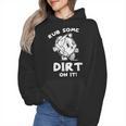 Rub Some Dirt On It Cute Girls Retro Baseball Mom Softball Wmen Hoodie