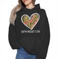 Softball Baseball Mom Valentine Leopard Heart Mother's Day Wmen Hoodie