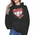 Warriors Home Plate Baseball Sports Baseball Mom Wmen Hoodie
