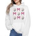 Baseball Boys Girls Baseball Mom Tee Pink Bow Baseball Wmen Hoodie