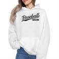 Baseball Mom 1970s Retro Cursive Font Wmen Hoodie