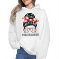 Baseball Mom Leopard Messy Bun Game Day Wmen Hoodie