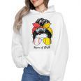 Baseball Mom Softball Mom Of Both Messy Bun Mother's Day Wmen Hoodie Baseball Mom Softball Mom Of Both Messy Bun Mother's Day Wmen Hoodie