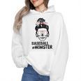 Baseball Momster Messy Bun Skull Mom For Women Halloween Wmen Hoodie Baseball Momster Messy Bun Skull Mom For Women Halloween Wmen Hoodie