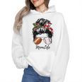 Football Mom Baseball Mom Life Messy Bun Mom Of Both Wmen Hoodie