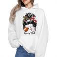 Football Mom Baseball Mom Of Both Messy Bun Mother's Day Premium Tri-Blend Wmen Hoodie