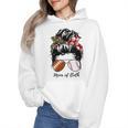 Football Mom Baseball Mom Of Both Messy Bun Mother's Day Wmen Hoodie Football Mom Baseball Mom Of Both Messy Bun Mother's Day Wmen Hoodie