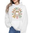 Happy Baseball Mom Groovy Retro Floral Smiling Face Wmen Hoodie Happy Baseball Mom Groovy Retro Floral Smiling Face Wmen Hoodie