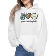 Peace Love Baseball Lover Motif For Women Pink Baseball Mom Wmen Hoodie Peace Love Baseball Lover Motif For Women Pink Baseball Mom Wmen Hoodie