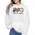 Peace Love Baseball Mom Leopard Print Cheetah Pattern Wmen Hoodie