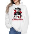 Peru Baseball Mom Messy Bun Wmen Hoodie