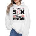 My Son Throws Harder Than Your Husband Baseball Mom Wmen Hoodie