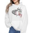 That's My Boy Leopard Heart Baseball Mom Wmen Hoodie