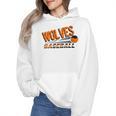 Wolves Baseball Team Baseball Mom Wolf Sports School Spirit Wmen Hoodie