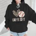 Baseball Game Day Vibes Baseball Mom Mama Leopard Cute Wmen Hoodie