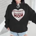Baseball Mom Heart Love Mother's Day Game Day Support Wmen Hoodie