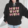 Baseball Mom Sister Tween Teen Girl Girly Pink Bow Preppy Wmen Hoodie