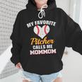 My Favorite Pitcher Calls Me MomMom Pitcher Baseball Mom Mom Wmen Hoodie