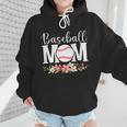 Floral Baseball Mom Mother's Day Cute Baseball Mama Mommy Wmen Hoodie