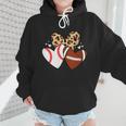 Football Baseball Heart Football Baseball Mom Wmen Hoodie