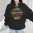 Groovy Retro One Thankful Baseball Mom Thanksgiving Fall Wmen Hoodie