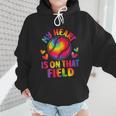 My Heart Is On That Field Cute Baseball Mom Women Wmen Hoodie