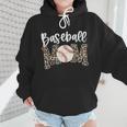 Leopard Baseball Mom Baseball Mama Retro Cute Mother's Day Wmen Hoodie Leopard Baseball Mom Baseball Mama Retro Cute Mother's Day Wmen Hoodie