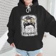 Leopard Messy Bun Mom Mother's Day Baseball Mommy Wmen Hoodie Leopard Messy Bun Mom Mother's Day Baseball Mommy Wmen Hoodie