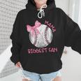Mama Biggest Fan Coquette Bow Baseball Mom Fan Mother's Day Wmen Hoodie Mama Biggest Fan Coquette Bow Baseball Mom Fan Mother's Day Wmen Hoodie