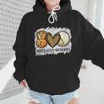 Peace Love Baseball Mom Leopard Print Mother's Day Wmen Hoodie Peace Love Baseball Mom Leopard Print Mother's Day Wmen Hoodie