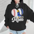 Proud Ball Mom Volleyball Baseball Mom Heart Wmen Hoodie Proud Ball Mom Volleyball Baseball Mom Heart Wmen Hoodie