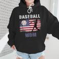 Proud Baseball MOM USA American Flag Family Game Day Wmen Hoodie Proud Baseball MOM USA American Flag Family Game Day Wmen Hoodie