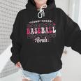 Retro Groovy Baseball Bruh Proud Baseball Mom Wmen Hoodie