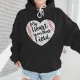 Retro My Heart Is On That Field Baseball Mom Mother's Day Wmen Hoodie Retro My Heart Is On That Field Baseball Mom Mother's Day Wmen Hoodie