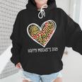 Softball Baseball Mom Valentine Leopard Heart Mother's Day Wmen Hoodie