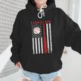 Vintage Baseball Flag Women Baseball Mom Wmen Hoodie