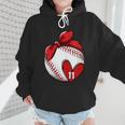 Womens Custom Baseball Mom Number 11 Heart For Mom Mommy Wmen Hoodie