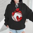 Womens Custom Baseball Mom Number 7 Heart For Mom Mommy Wmen Hoodie