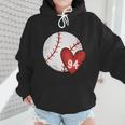 Womens Custom Baseball Mom Number 94 Heart For Mom Mommy Wmen Hoodie