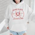 2024 Home Plate Social Club Softball Season Tee Baseball Mom Premium Wmen Hoodie