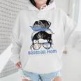 Argentina Baseball Mom Messy Bun Wmen Hoodie Argentina Baseball Mom Messy Bun Wmen Hoodie