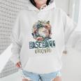 Artsy Baseball Mom Flowers Unique Game Day Ball Distressed Wmen Hoodie