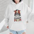 Baseball Mom Game Day Messy Bun Leopard Mother's Day Wmen Hoodie Baseball Mom Game Day Messy Bun Leopard Mother's Day Wmen Hoodie