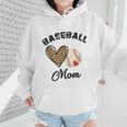 Baseball Mom Leopard Heart Baseball Player Kids Wmen Hoodie