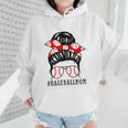 Baseball Mom Leopard Messy Bun Game Day Wmen Hoodie