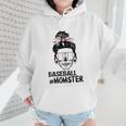 Baseball Momster Messy Bun Skull Mom For Women Halloween Wmen Hoodie Baseball Momster Messy Bun Skull Mom For Women Halloween Wmen Hoodie